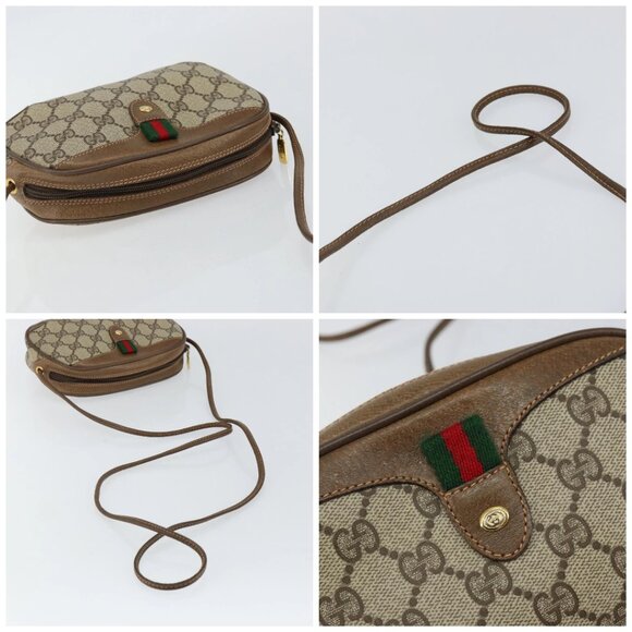 GUCCI GG Supreme Web Sherry Line Bag PVC Beige Gold 89 02 066 Auth 142438 - Picture 16 of 16